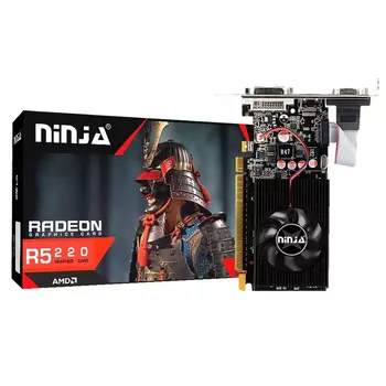 Видеокарта Ninja AMD Radeon R5 220 80SP, 2Gb DDR3, 64 бит, PCI-E, VGA, DVI, HDMI, Retail (AFR522023F)