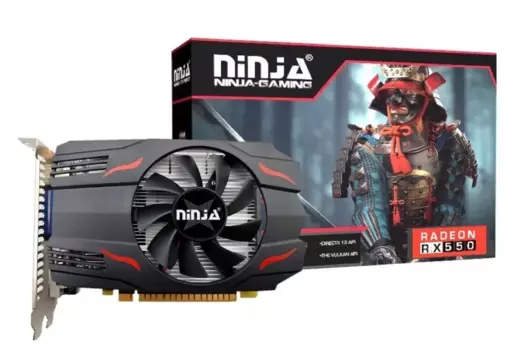 Видеокарта Ninja AMD Radeon RX 550 512SP, 2Gb DDR5, 128 бит, PCI-E, DVI, HDMI, DP, Retail (AFRX55025F)