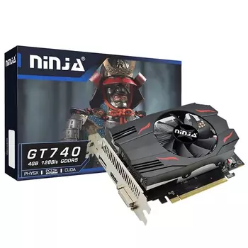 Видеокарта Ninja NVIDIA GeForce GT 740 NF74NP045F, 4Gb DDR5, 128 бит, PCI-E, VGA, DVI, HDMI, Retail (NF74NP045F)
