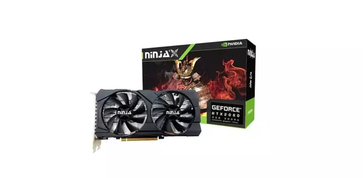 Видеокарта Ninja NVIDIA GeForce RTX 2060 NF206FG66F, 6Gb GDDR6, 192 бит, PCI-E, DVI, HDMI, DP, Retail (NF206FG66F)