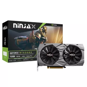 Видеокарта Ninja NVIDIA GeForce RTX 3060 NK306F126F, 12Gb DDR6, 192 бит, PCI-E, HDMI, 3DP, Retail (NK306F126F)
