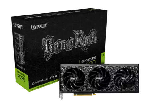 Видеокарта Palit NVIDIA GeForce RTX 4090 GAMEROCK OMNIBLACK, 24Gb DDR6X, 384 бит, PCI-E, HDMI, 3DP, Retail (NED4090019SB-1020Q)