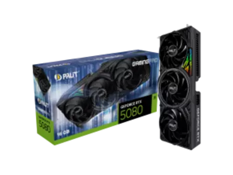 Видеокарта Palit NVIDIA GeForce RTX 5080 GamingPro, 16Gb GDDR7, 256 бит, PCI-E, HDMI, 3DP, Retail (NE75080019T2-GB2031A)