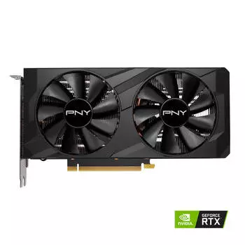 Видеокарта PNY NVIDIA GeForce RTX 3050 VERTO Dual Fan Edition, 6Gb DDR6, 128 бит, PCI-E, DVI, HDMI, DP, Retail (VCG30506DFXPB1)