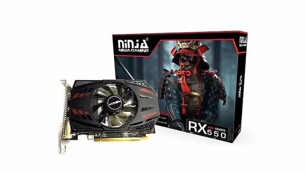 Видеокарта Sinotex AMD Radeon RX 550 Ninja, 4Gb DDR5, 128bit, PCI-E, DVI, HDMI, DP, Retail (AKRX55045F)