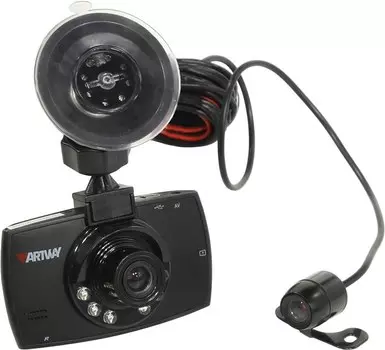 Видеорегистратор Artway AV-520, 2 камеры, 1920x1080 25 к/с, 120°, G-сенсор, microSD (microSDHC)