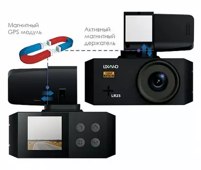 Видеорегистратор LEXAND LR25, 150°, 1.54" 320x240, G-сенсор, microSD (microSDHC)