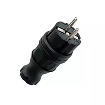 Вилка прямая EKF Марс RPS-011, Schuko, 16А, с/з, IP44, черный (RPS-011-16-230-44)