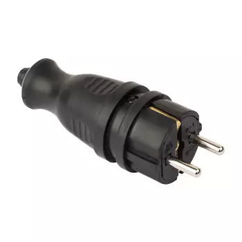 Вилка прямая EKF PROxima RPS-011, Schuko, 16А, с/з, IP44, черный (RPS-011-16-230-44-r)