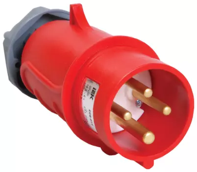 Вилка прямая IEK MAGNUM ССИ-014, IEC 60309-2, 16А, б/з, IP44, красный (PSN02-016-4)