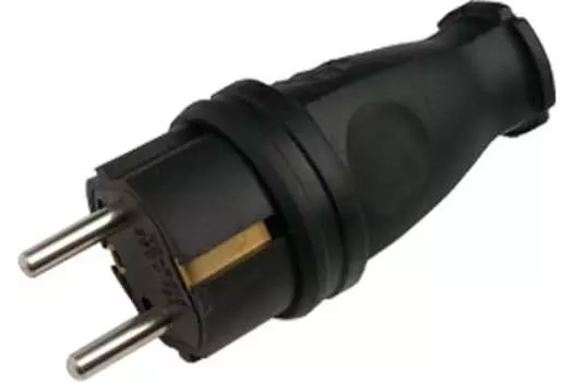 Вилка прямая IN HOME, Schuko, 16А, с/з, IP44, черный (4690612010236)