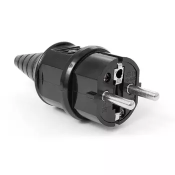 Вилка прямая Lanmaster, евро, 10А, с/з, черный (LAN-CEE-7/7-180)