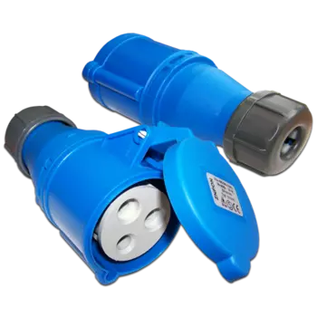 Розетка LanMaster LAN-IEC-309-32A1P/F однофазная мама 32A 250V разборная синий