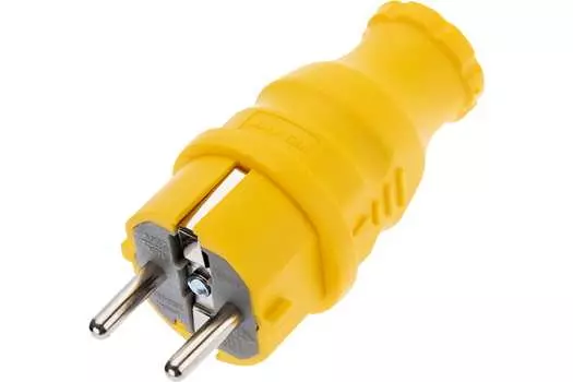 Вилка прямая Rexant, кабельная, 16A, с/з, IP44, желтый (111-014)