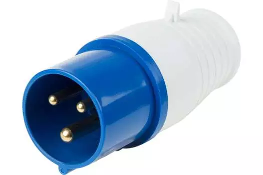 Вилка прямая Rexant, переносная, 16А, с/з, IP44, синий (11-8900)