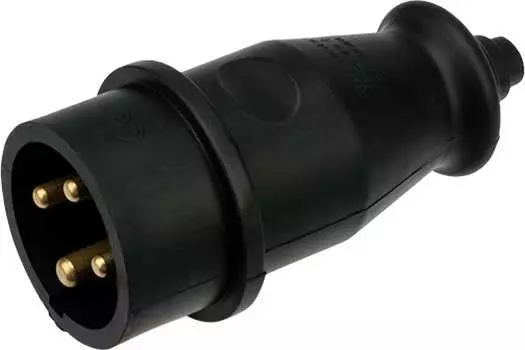 Вилка прямая Rexant, переносная, 32А, с/з, IP44, черный (111-006)