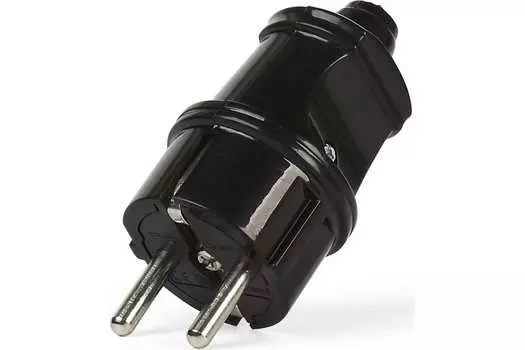 Вилка прямая SmartBuy, Schuko, 16А, с/з, IP20, черный (SBE-16-P01-b)