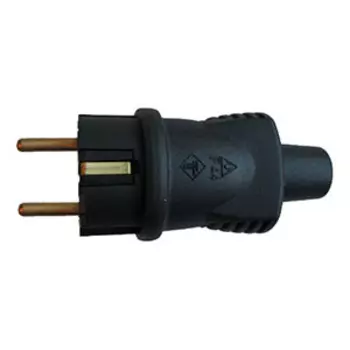 Вилка прямая Свет СПБ, Schuko, 16А, с/з, IP44, черный (С000057)