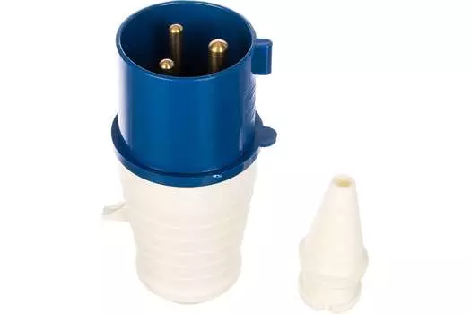 Вилка прямая TDM, кабельная, 32А, с/з, IP44, синий/белый (SQ0601-0004)