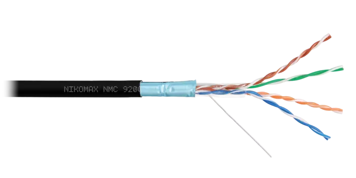 Витая пара FFTP кат.5e, 4 пары, CU, 0.52 мм, 305, внешний, одножильный, LSZH, черный, NIKOMAX (NMC 9200C-BK)
