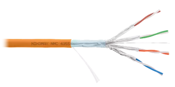 Витая пара FFTP кат.6a, 4 пары, CU, 0.56 мм, 500м., внутренний, одножильный, нг(А)-HF (LSZH), оранжевый, NIKOMAX (NMC 4355C-OR)