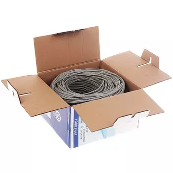 Витая пара FTP кат.5e, 2 пары, CU, 0.46 мм, 305м., внутренний, одножильный, серый, SkyNet (CSL-FTP-2-CU)