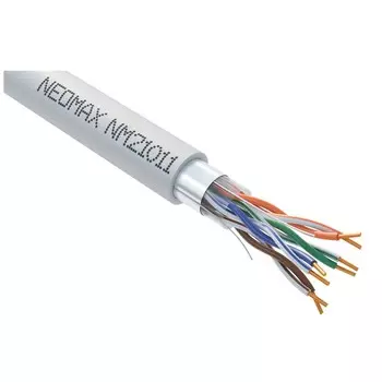 Витая пара FTP кат.5e, 4 пары, CU, 0.48 мм, 305м., внутренний, одножильный, LSZH, серый, Neomax (NM21011)