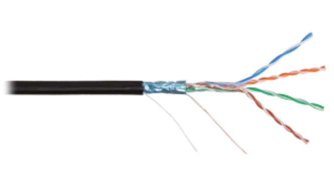 Витая пара FTP кат.5e, 4 пары, CU, 0.51 мм, 305м., внешний, одножильный, PE, черный, NIKOMAX (NMC 4200B-BK)