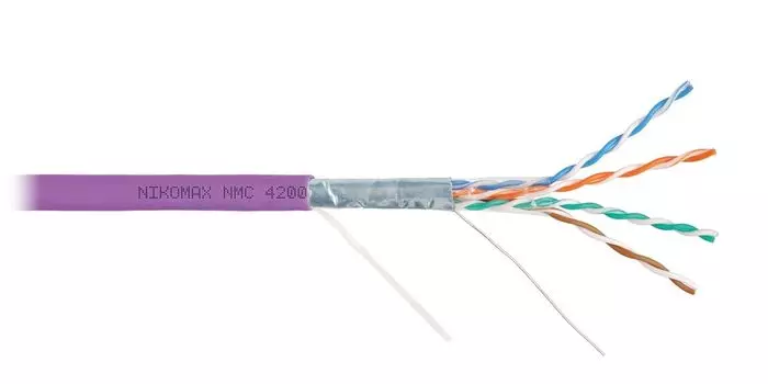 Витая пара FTP кат.5e, 4 пары, CU, 0.51 мм, 305м., внутренний, одножильный, нг(А)-HF, фиолетовый, NIKOMAX (NMC 4200C-VL)