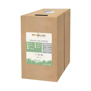 Витая пара FTP кат.5e, 4 пары, CU, 0.52 мм, 305м., внешний, одножильный, PE, черный, LANsens (2-04-5-2152)