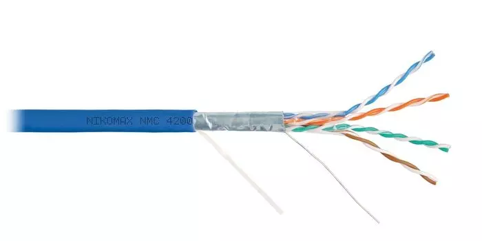 Витая пара FTP кат.5e, 4 пары, CU, 0.51 мм, 305м., внутренний, одножильный, нг(А)-HF, синий, NIKOMAX (NMC 4200C-BL)