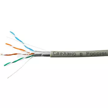 Витая пара FTP кат.5e, 4 пары, CU, 0.46 мм, 305м., внутренний, одножильный, серый, SkyNet (CSL-FTP-4-CU)