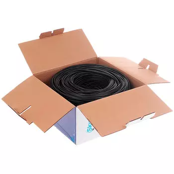 Витая пара FTP кат.5e, 4 пары, CU, 0.46 мм, 305м., внешний, одножильный, черный, SkyNet (CSL-FTP-4-CU-OUT)