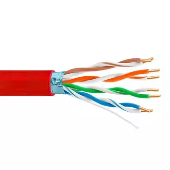 Витая пара FTP кат.5e, 4 пары, CU, 0.51мм, 305м., внутренний, одножильный, LSZH, красный, 5BITES (FS5525-305B-LSZH)