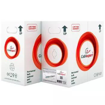 Витая пара FTP кат.5e, 4 пары, CU, 0.45мм, 305м., внутренний, многожильный, серый, Cablexpert (FPC-5004E)