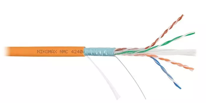 Витая пара FTP кат.6, 4 пары, CU, 0.55 мм, 305м., внутренний, одножильный, нг(А)-HF, оранжевый, NIKOMAX (NMC 4240C-OR)