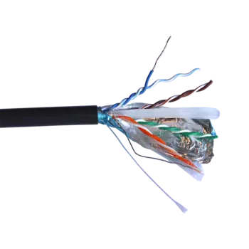 Витая пара FTP кат.6, 4 пары, CU, 305м., внутренний/внешний, одножильный, LSZH, черный, TWT (TWT-6FTP-UNV)