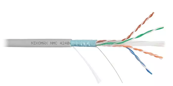 Витая пара FTP кат.6, 4 пары, CU, 0.55 мм, 305м., внутренний, одножильный, нг(А)-HF, серый, NIKOMAX (NMC 4240C-GY)