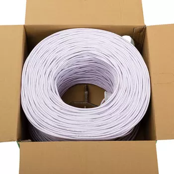 Витая пара FTP кат.6, 4 пары, CU, 0.51мм, 305м., внутренний, одножильный, серый, ATcom (AT0507)