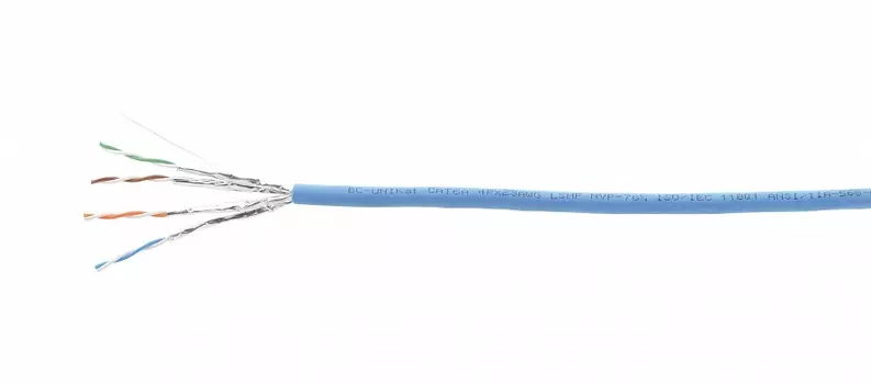 Витая пара FTP кат.6a, 4 пары, CU, 305м., внутренний, многожильный, LSZH, синий, Kramer (BC-UNIKat/LSHF-305M)