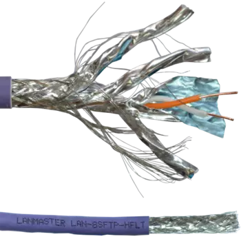 Витая пара SFTP 8, 4 пары, CU, 305м., внутренний, одножильный, нг(А)-HFLTx, фиолетовый, Lanmaster (LAN-8SFTP-HFLT)