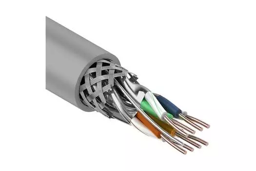 Витая пара SSTP кат.7, 4 пары, CU, 0.57 мм, 305м., внутренний, многожильный, PVC, серый, REXANT (01-0542)