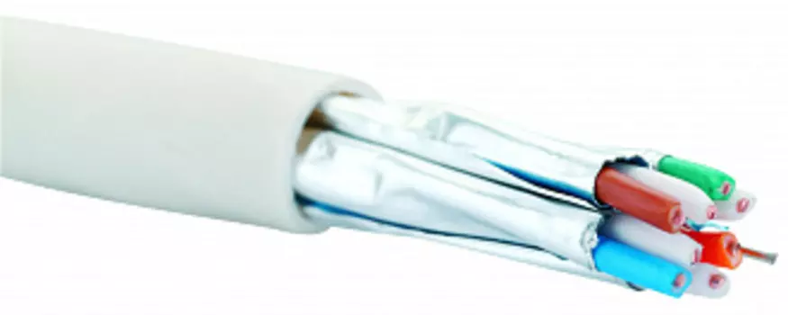 Витая пара STP кат.6a, 4 пары, CU, 0.56 мм, 500м., внутренний, одножильный, нг(А)-HF, белый, Eurolan 19C-TA-12WT-R500 (19C-TA-12WT-R500)