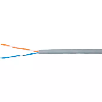 Витая пара UTP кат.5, 2 пары, CU, 0.45 мм, 500м., внутренний, одножильный, серый, ULAN (UEC-UU002-5-PVC-GY-5)