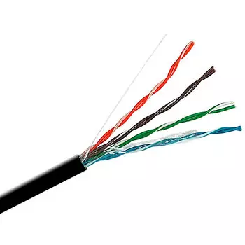 Витая пара UTP кат.5, 4 пары, CCA, 305м., внешний, одножильный, черный, NETKO (N.UTP-67484.25.1H)