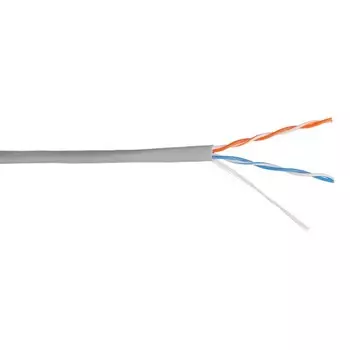 Витая пара UTP кат.5e, 2 пары, CCA, 305м., внутренний, одножильный, серый, Lanmaster (NM-UTP5E2PR-CCA)