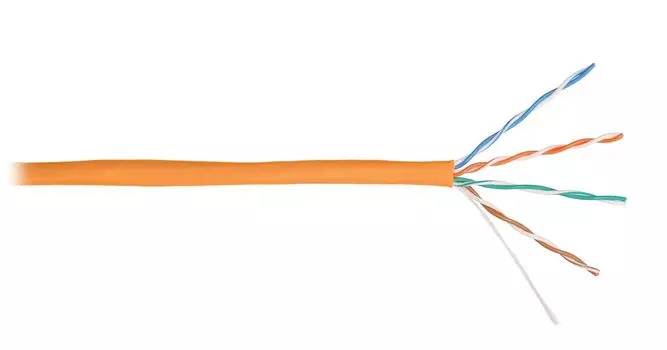 Витая пара UTP кат.5e, 4 пары, CU, 0.5 мм, 100м., внутренний, одножильный, нг(А)-HF, оранжевый, NIKOMAX (NMC 2101C-OR)