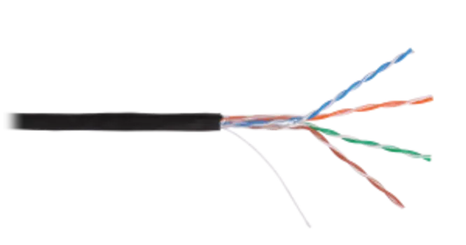 Витая пара UTP кат.5e, 4 пары, CU, 0.5 мм, 305, внешний, одножильный, PE, черный, NIKOMAX (NMC 2100B-BK)