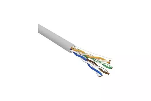 Витая пара UTP кат.5e, 4 пары, CU, 0.52 мм, 305м., внутренний, одножильный, нг(А)-HF, серый, REXANT (02-0004)