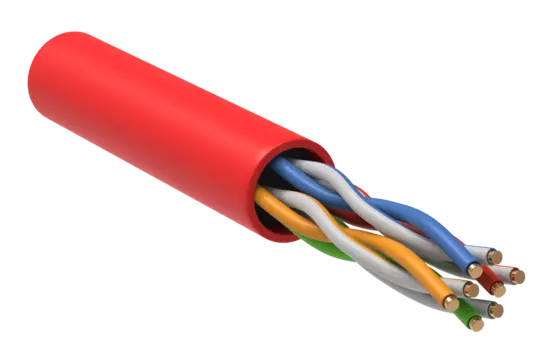 Витая пара UTP кат.5e, 4 пары, CU, 305м., внутренний, одножильный, LSZH, красный, ITK (LC1-C5E04-124)